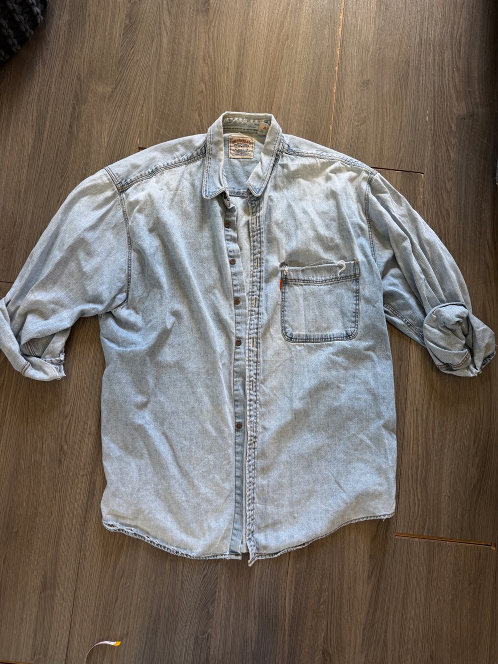 Men's Light Blue Denim Button-Up Shirt - Classic Casual